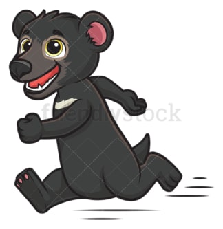 袋獾在奔跑。PNG - JPG和矢量EPS(无限可扩展)。
