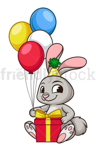 生日的兔子。PNG - JPG和矢量EPS(无限扩展)。