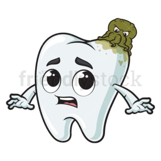 细菌导致蛀牙。PNG - JPG和向量EPS(可伸缩)。