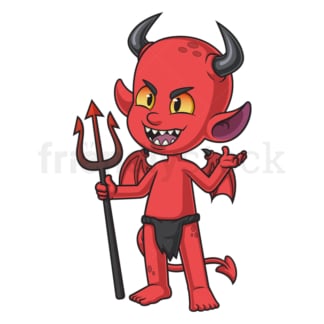 卡通邪恶的红色魔鬼。PNG - JPG和矢量EPS(无限扩展)。