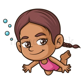 西班牙女孩在游泳。PNG - JPG和矢量EPS(无限扩展)。
