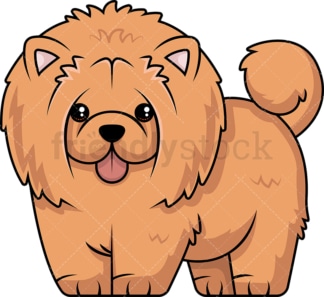 毛茸茸的松狮犬耷拉着舌头。PNG - JPG和矢量EPS(无限可扩展)。