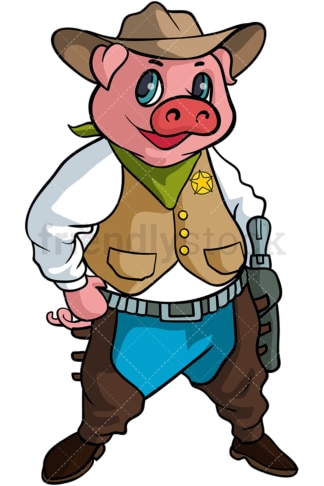 猪牛仔漫画。PNG - JPG和矢量EPS(无限扩展)。