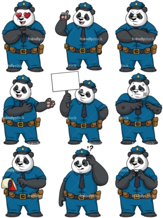 熊猫警察。PNG - JPG和矢量EPS文件格式(无限可扩展)。