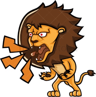 愤怒的狮子在吼叫。PNG - JPG和矢量EPS(无限可扩展)。