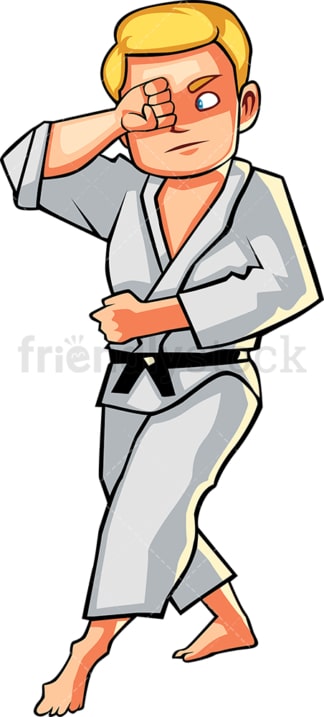 Kaukasischer Mann, der Karate tut。PNG - JPG-和矢量- eps -数据格式(unendlich skalierbar)。图片透明透明，腹地隔离。